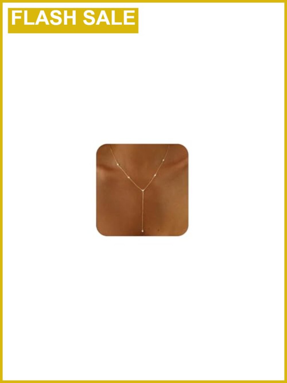 14k Gold Plated CZ Lariat Y Necklace Dainty Drop Layered